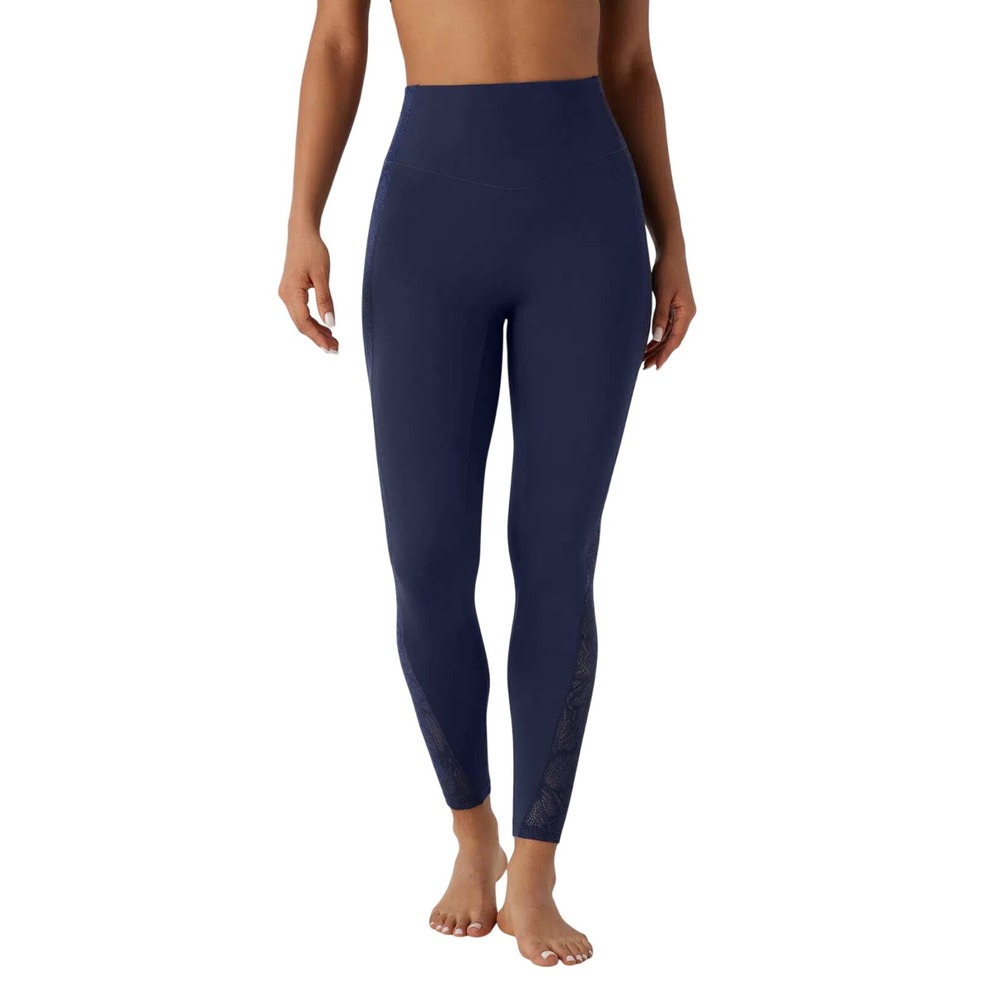 Halara SoftlyZero High Waisted Yoga Leggings Small‎ NWT Blue Lace 7/8